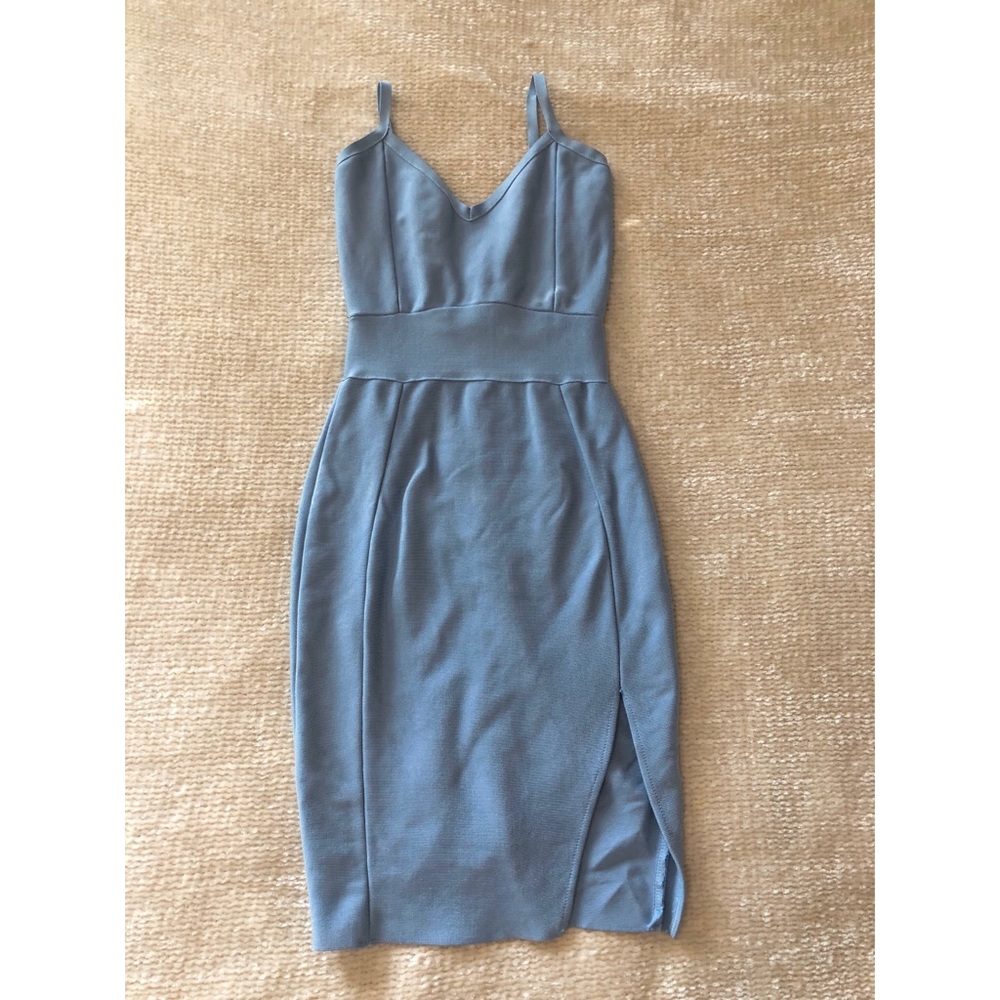COPY - Light blue bandage dress with slit Sz S